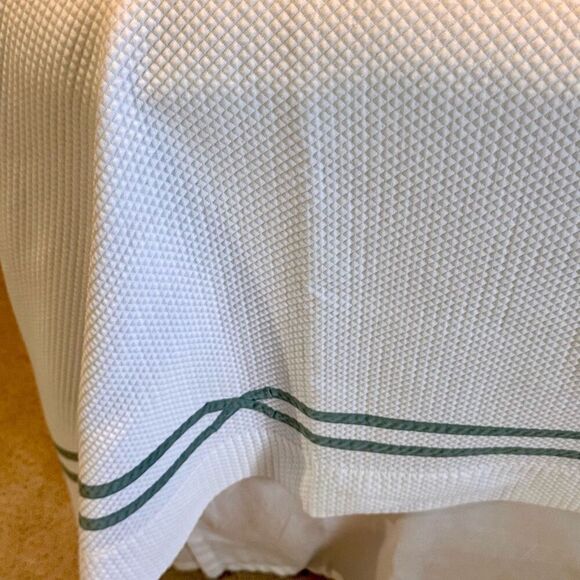 Legacy Home Fine Linens White/Seafoam King Coverlet - Picture 4 of 9